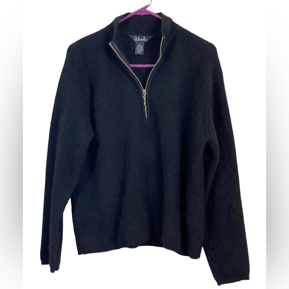 Rafaella angora/wool blend sweater. 1/4 zip, dolman sleeve. Size large GUC - Picture 7 of 9